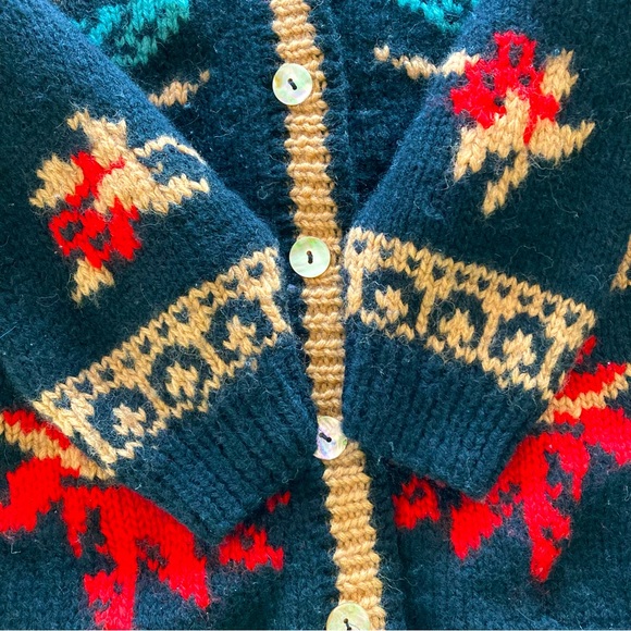 Vintage Chunky Hand Knit Classic Sweater Genuine Abalone Buttons❣️ - Picture 8 of 16